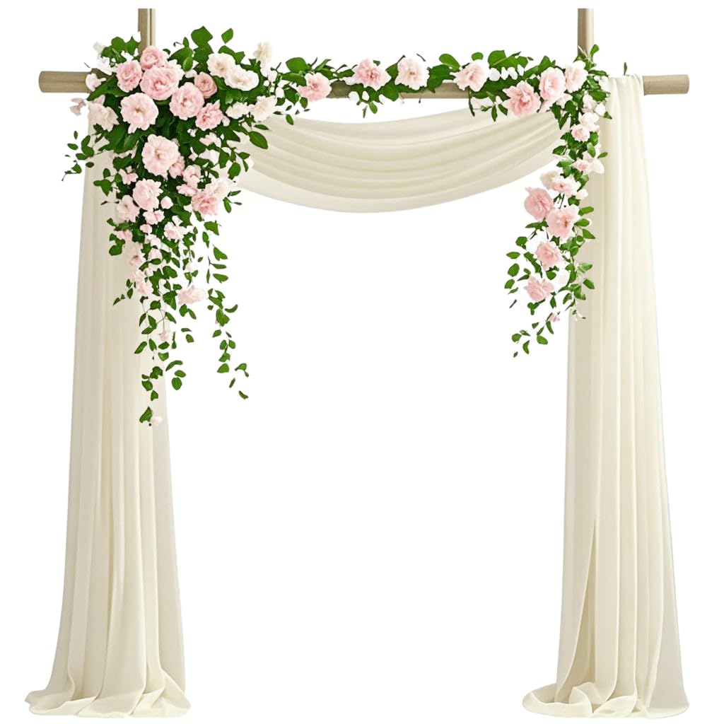 Ivory Draping and Swag drapery rental for weddings, showers, birthdays and corporate events