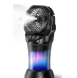 portable misting fan. Its large 2L tank