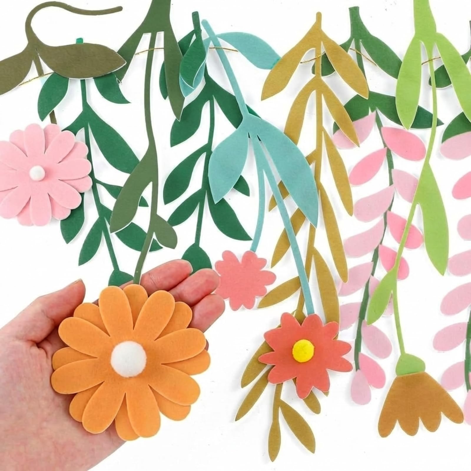 Draping Felt Floral Garland garland rental for weddings, showers, birthdays and corporate events