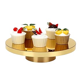 Gold Mirrored Cake Stand dessert and cake stands rental for weddings, showers, birthdays and corporate events