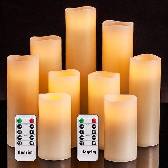 Real Wax Slim Battery Operated Candles candles rental for weddings, showers, birthdays and corporate events