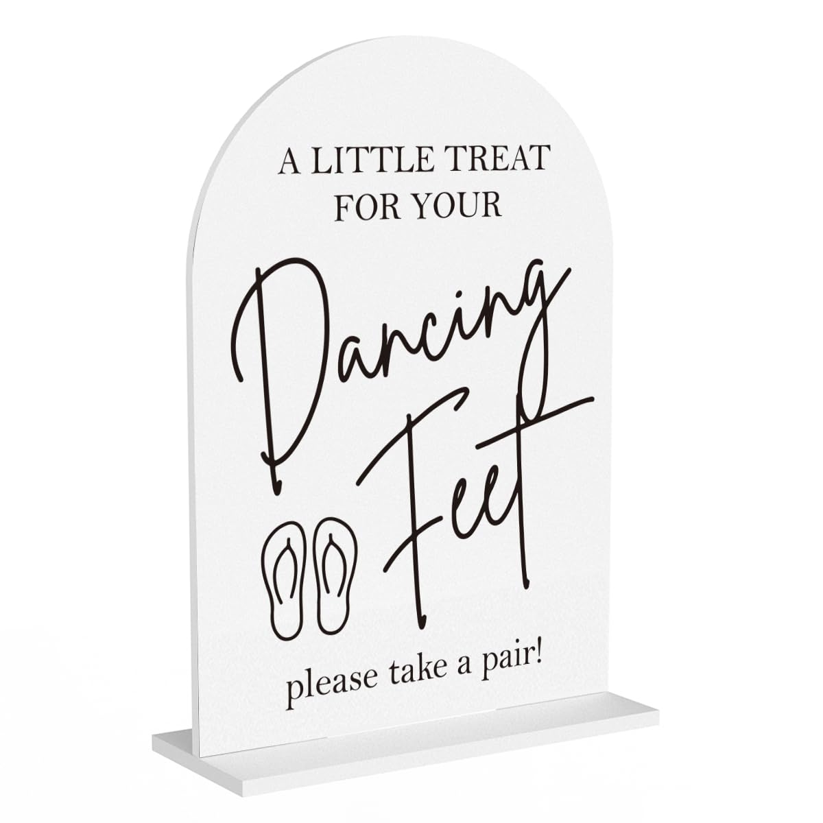 Clear Dancing Feet Sign signage rental for weddings, showers, birthdays and corporate events