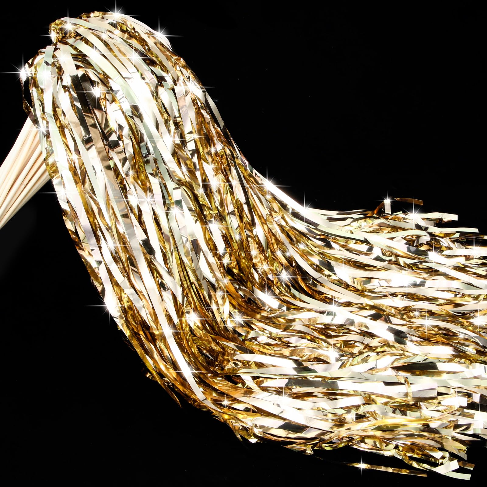 Gold Tinsel Streamers (sale not rental) photobooth rental for weddings, showers, birthdays and corporate events