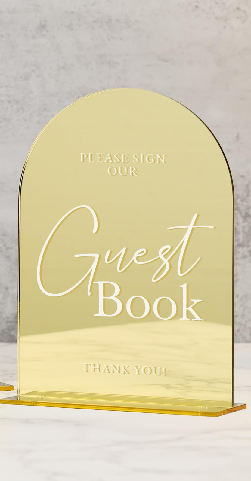 Guest Book Mirrored Acrylic Sign signage rental for weddings, showers, birthdays and corporate events