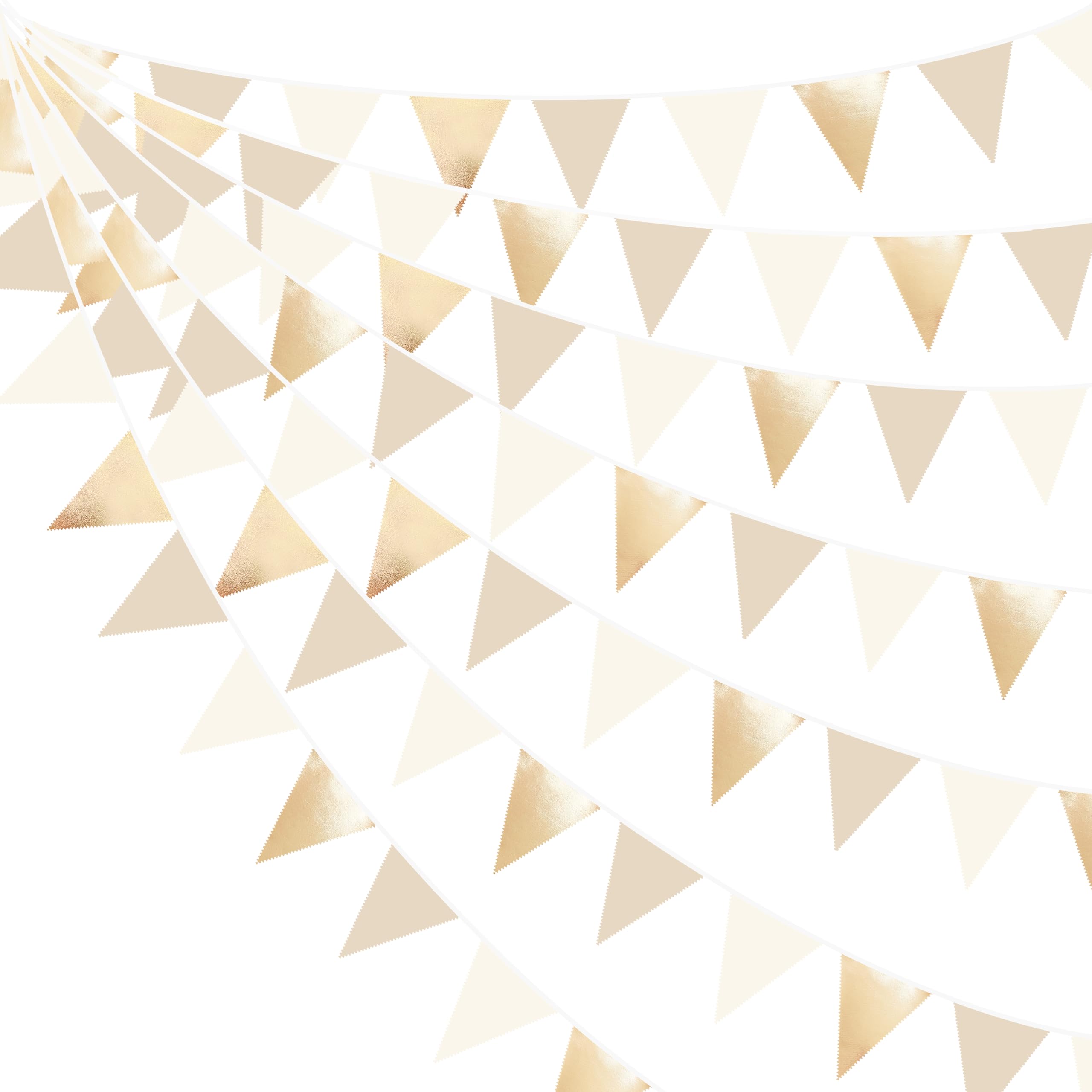 Natural and Gold Colored Bunting garland rental for weddings, showers, birthdays and corporate events