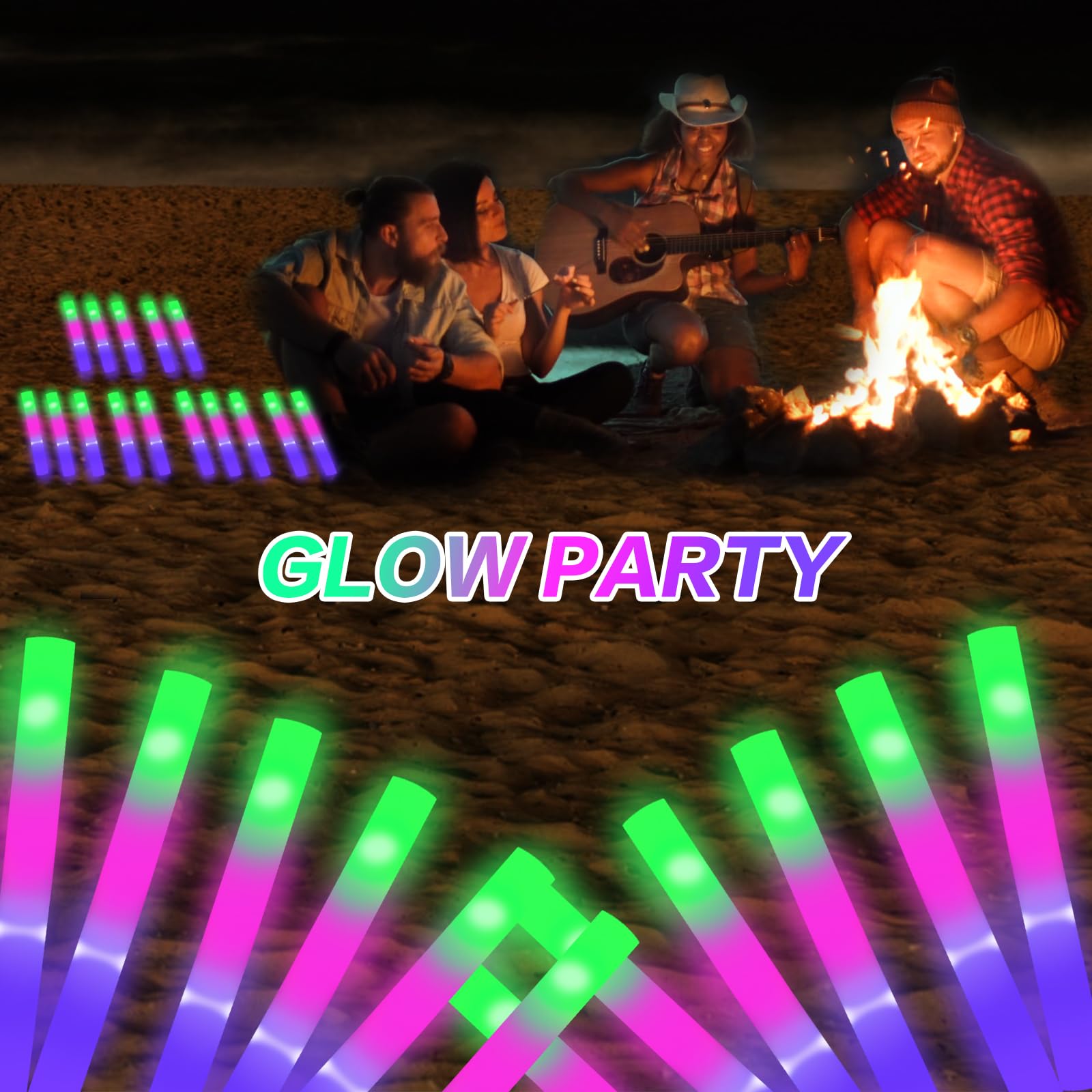 Foam LED Glow Sticks (sale not rental) photobooth rental for weddings, showers, birthdays and corporate events