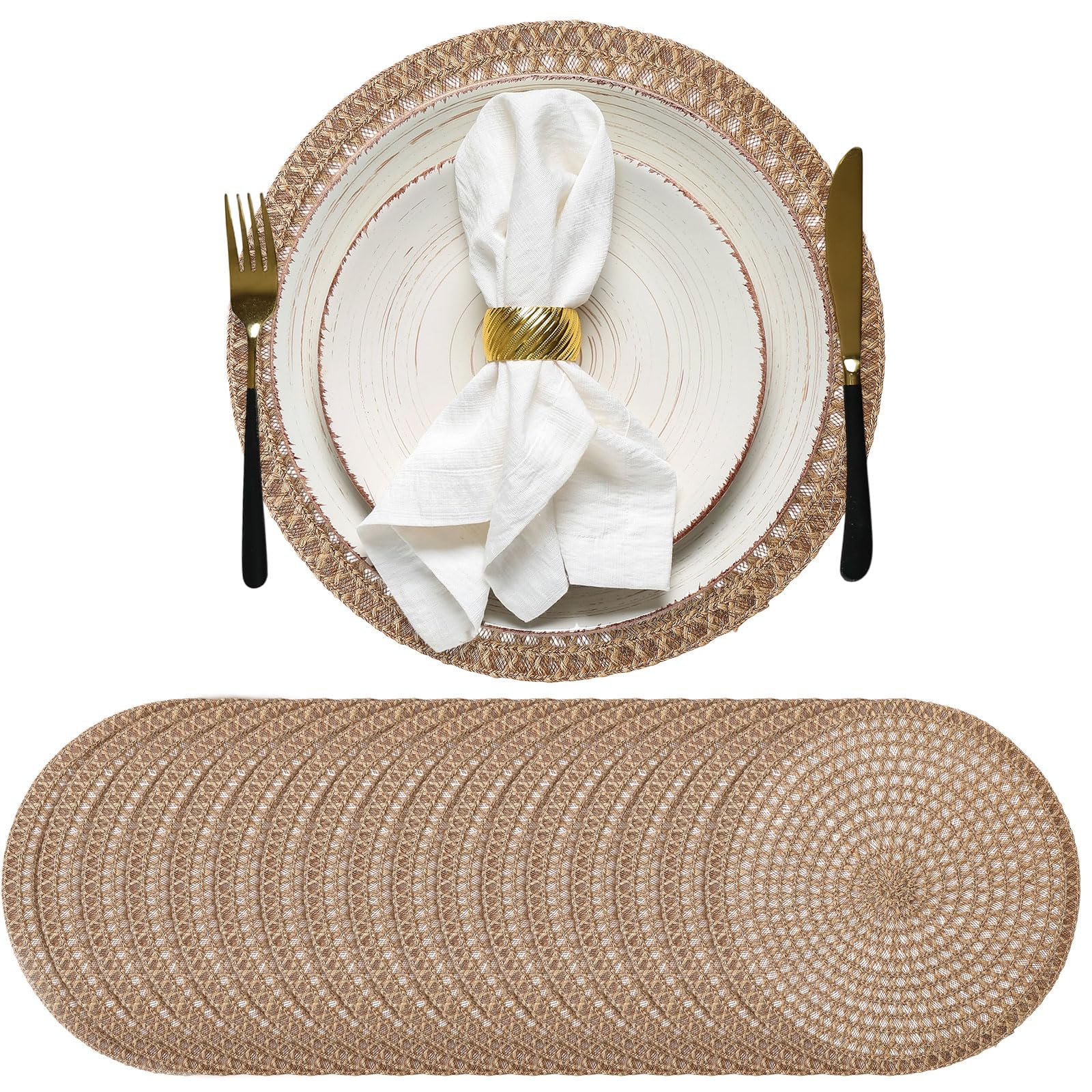 12" Woven Burlap Charger and Placemat chargers rental for weddings, showers, birthdays and corporate events
