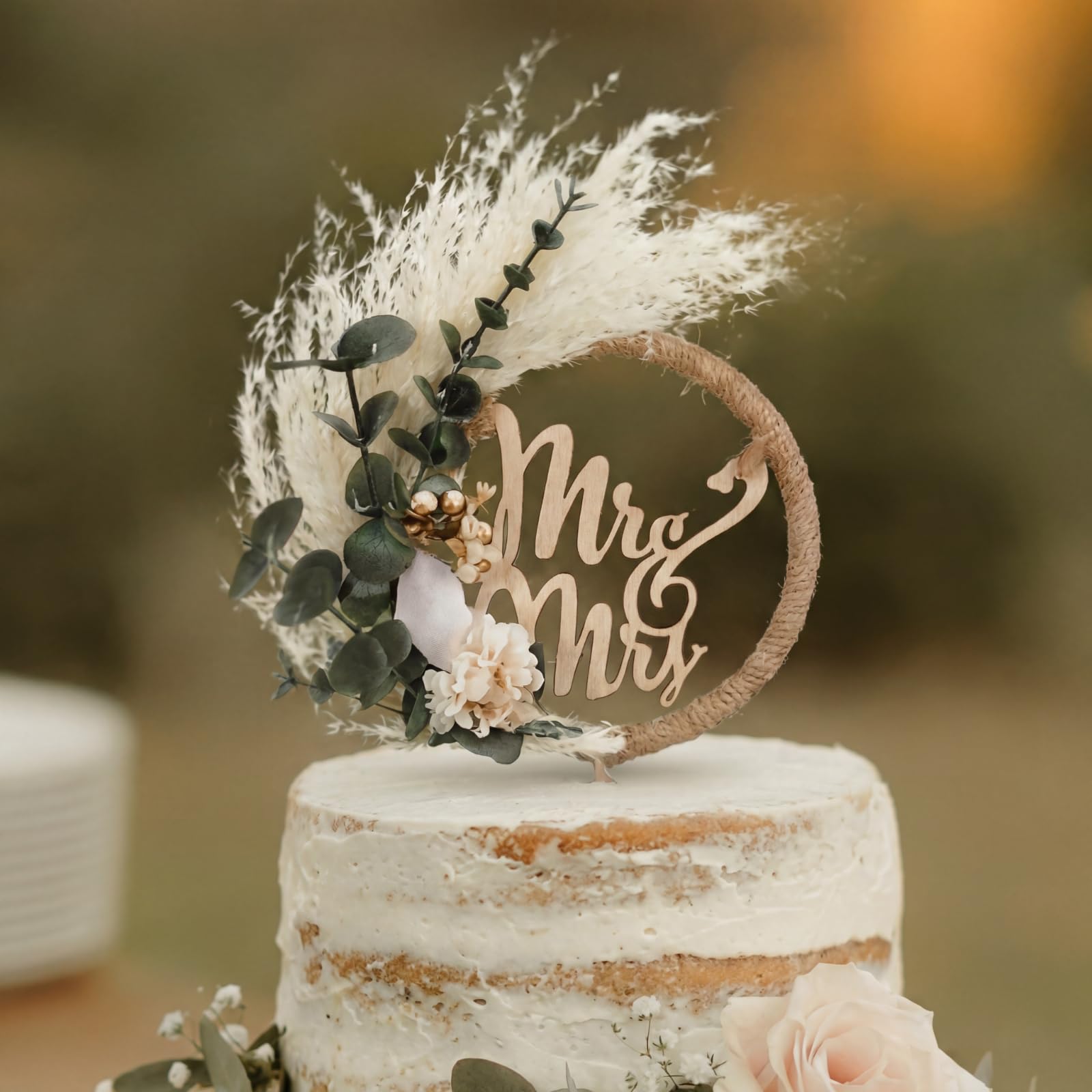 Boho Cake Topper dessert and cake stands rental for weddings, showers, birthdays and corporate events