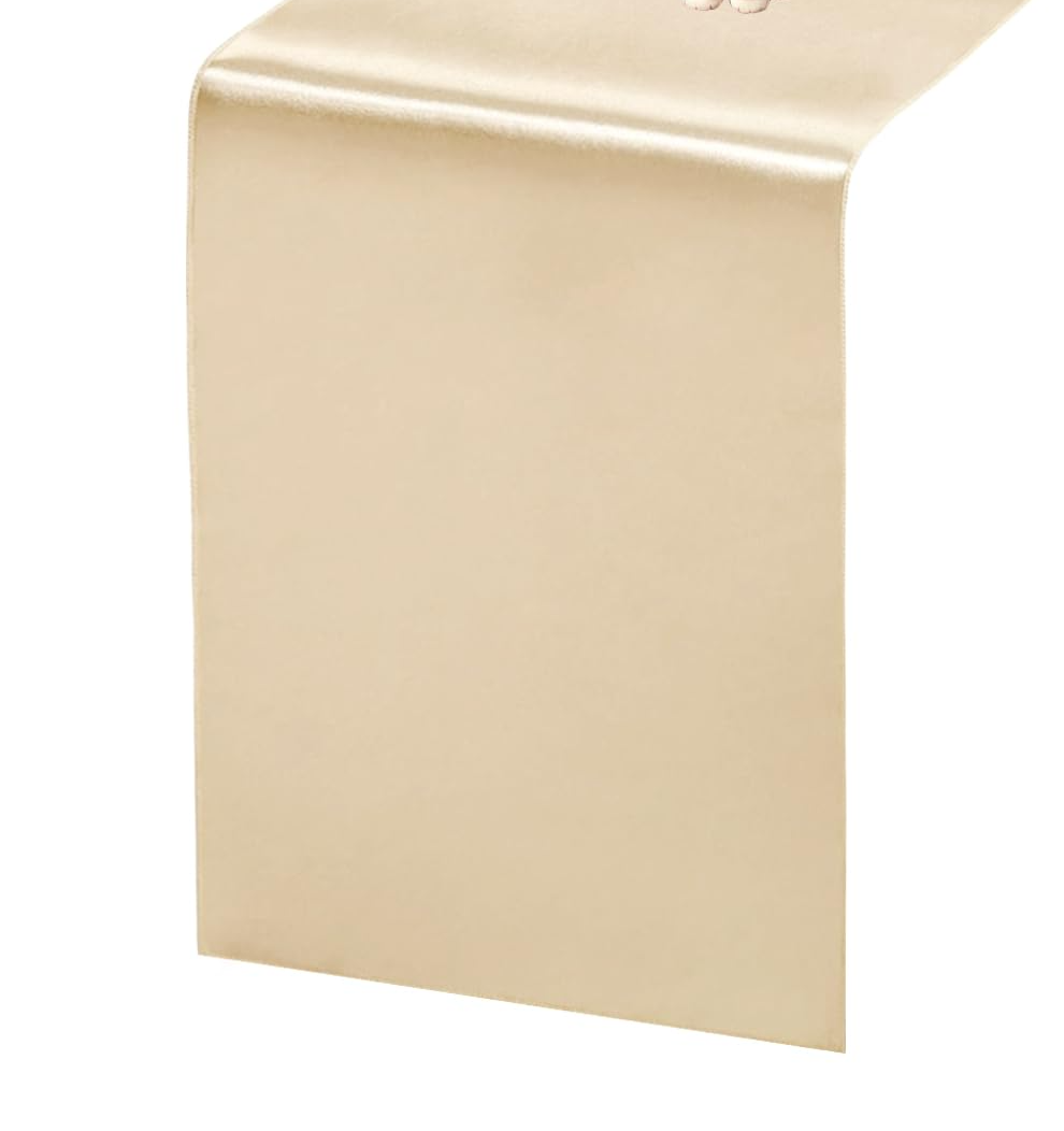 Ivory Satin Table Runner and Swag linens rental for weddings, showers, birthdays and corporate events