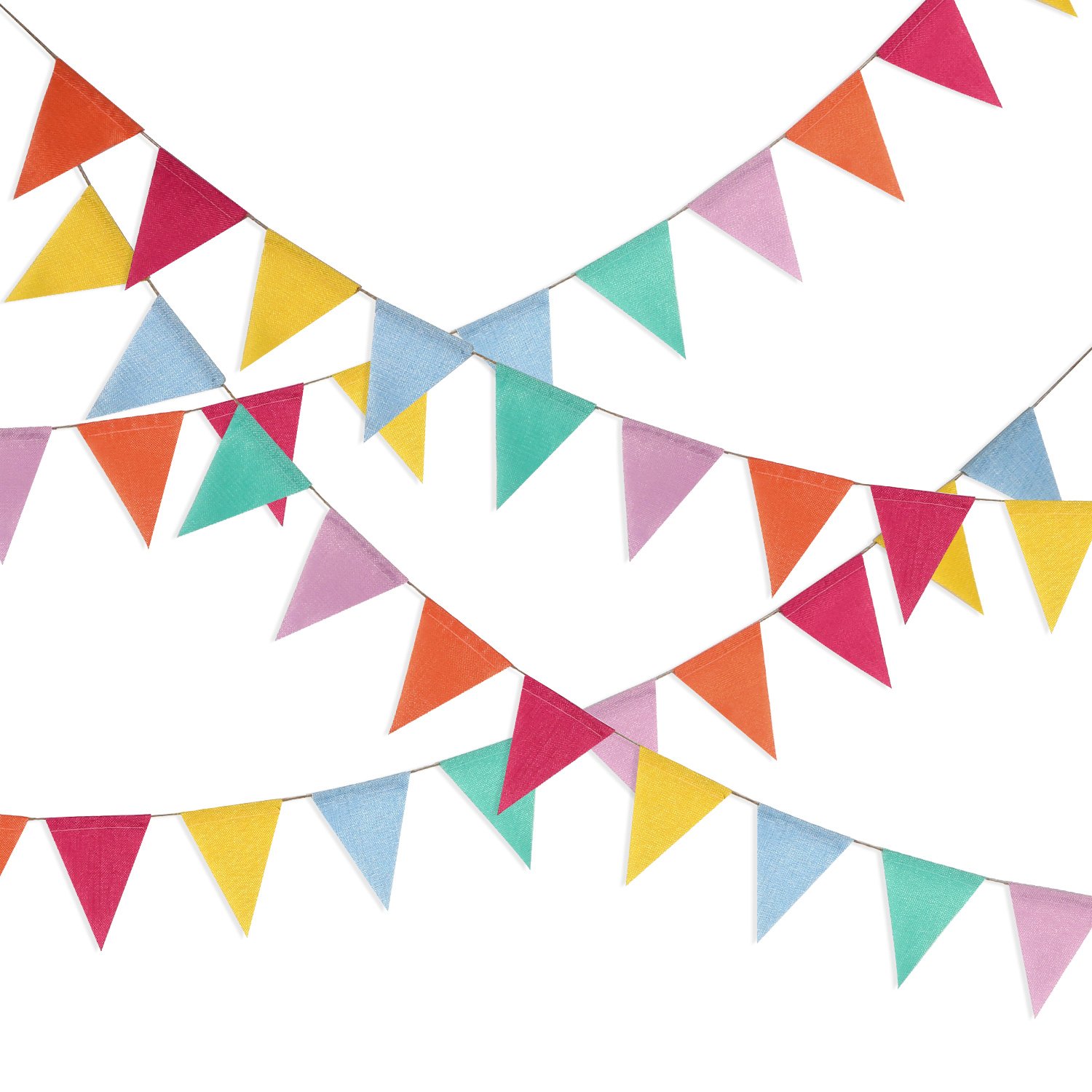 Colorful Bunting garland rental for weddings, showers, birthdays and corporate events
