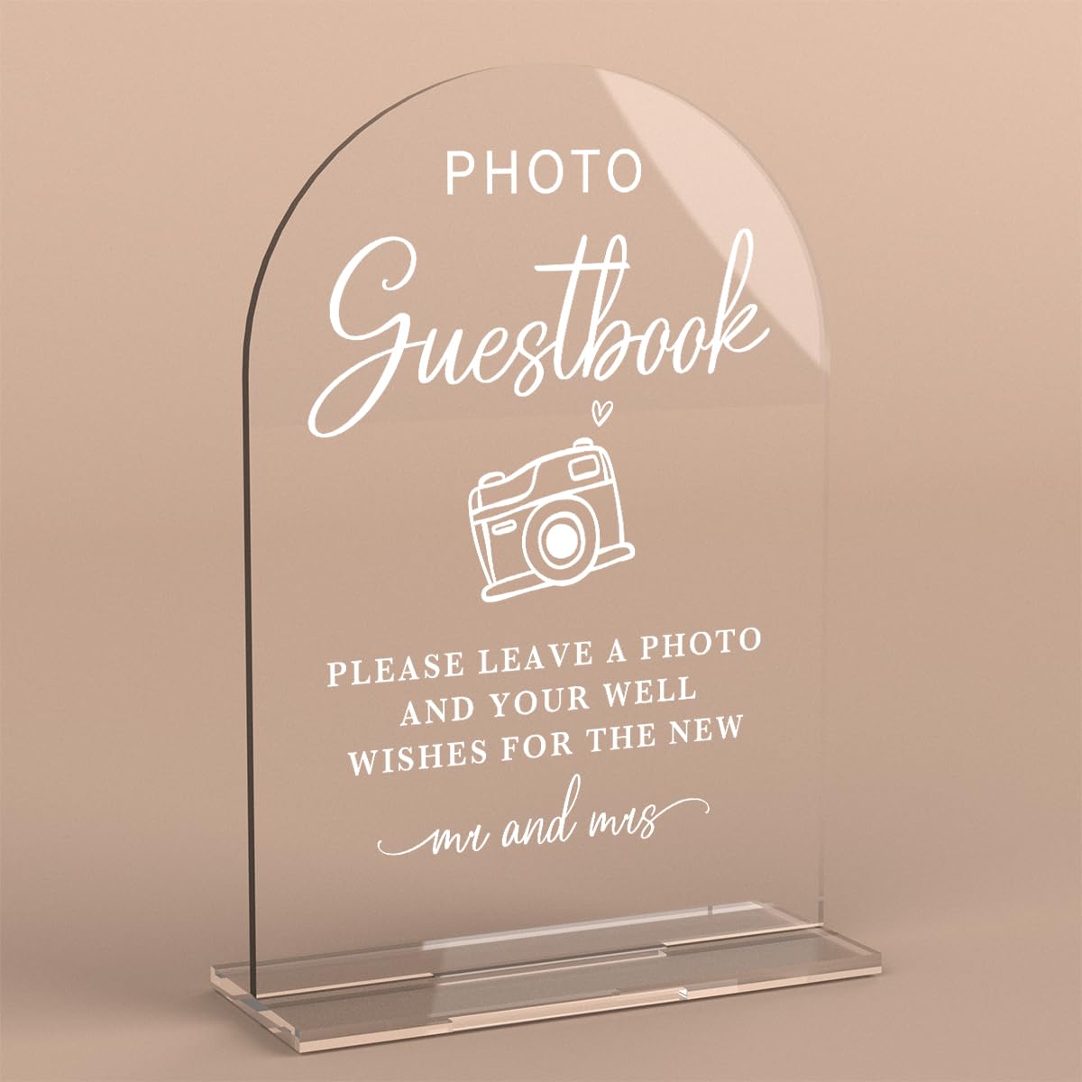 Clear Acrylic Guestbook Sign signage rental for weddings, showers, birthdays and corporate events