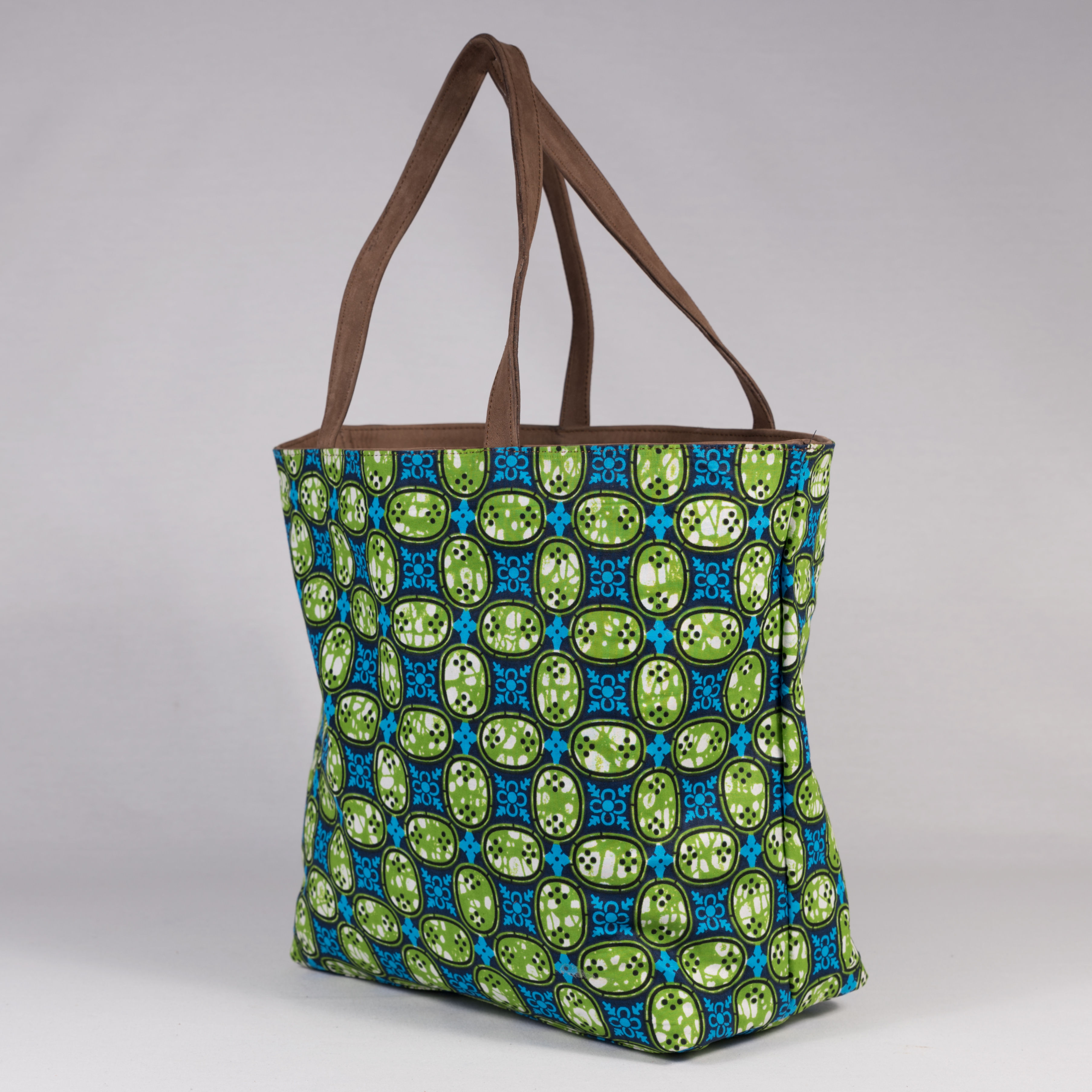 Madame Dakar Reversible Tote Bag - green/blue