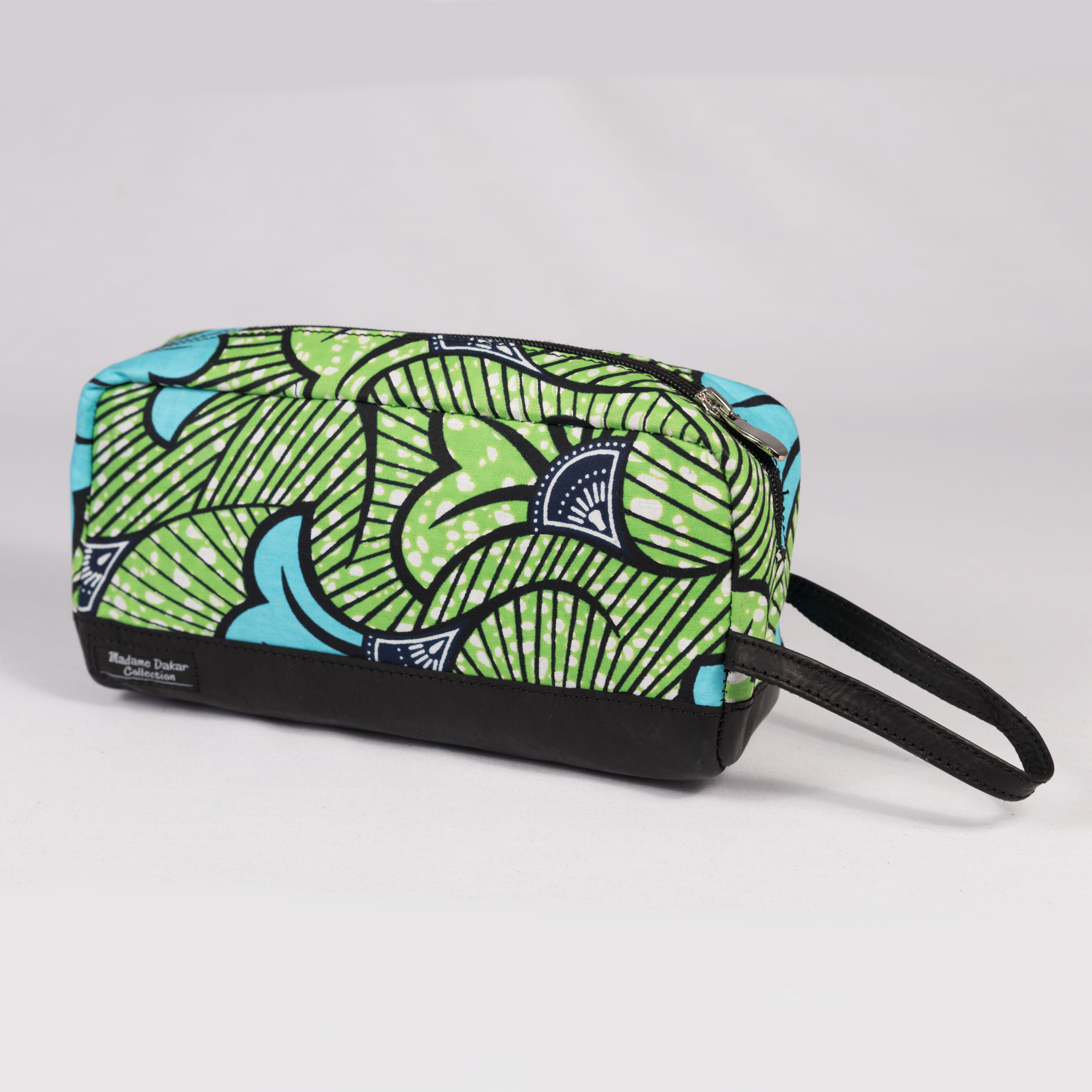 Madame Dakar Sponge Bag - Wax Print - green