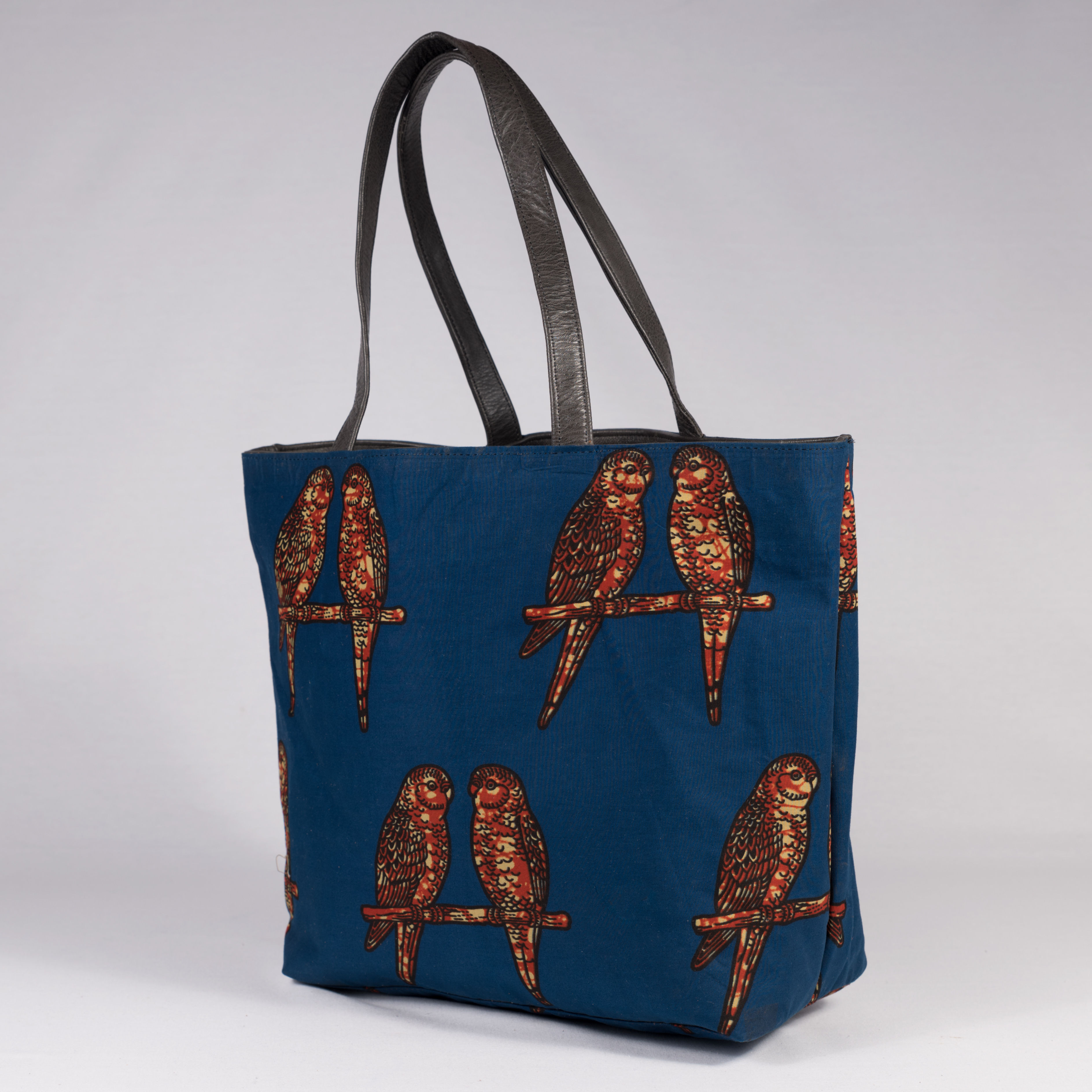 Madame Dakar Reversible Tote Bag - parrots