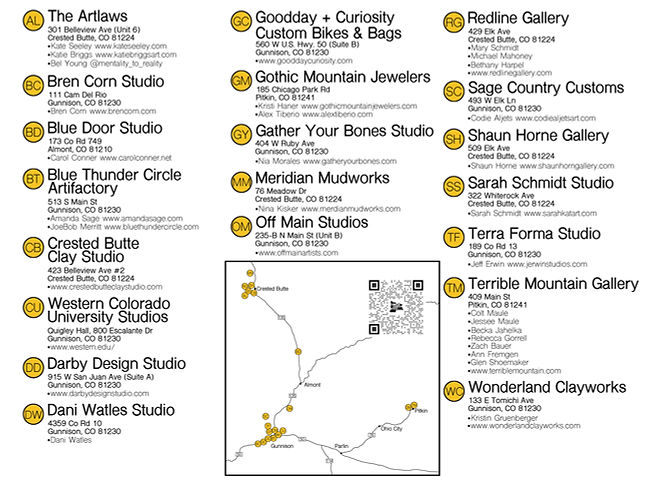 2025 Scenic Studio Tour Map