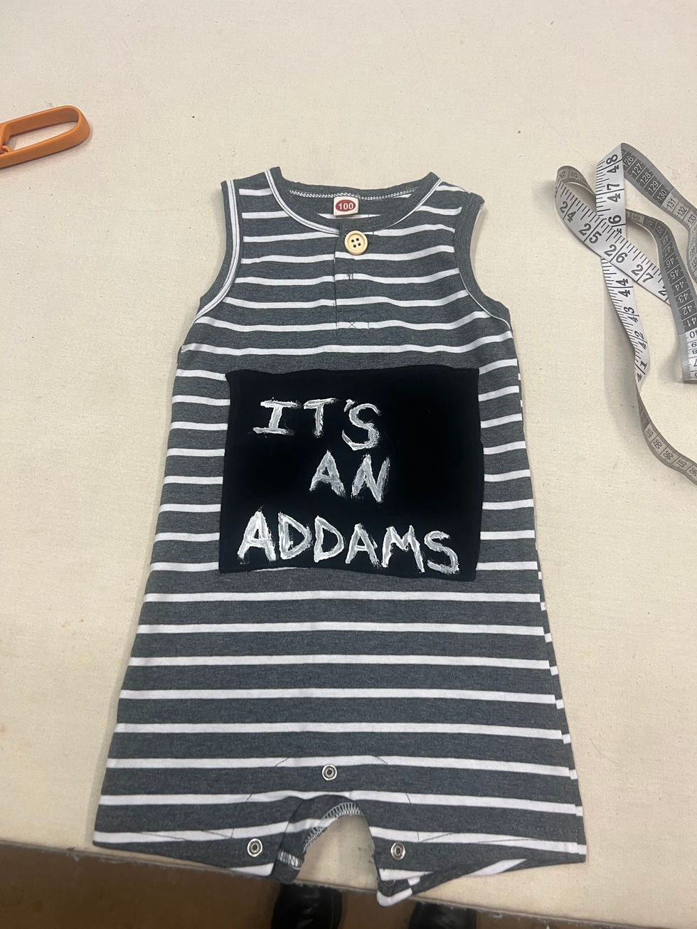 Addams Family Jumper. Acrylic with fabric medium mix. 2024. "it's an Addams,"