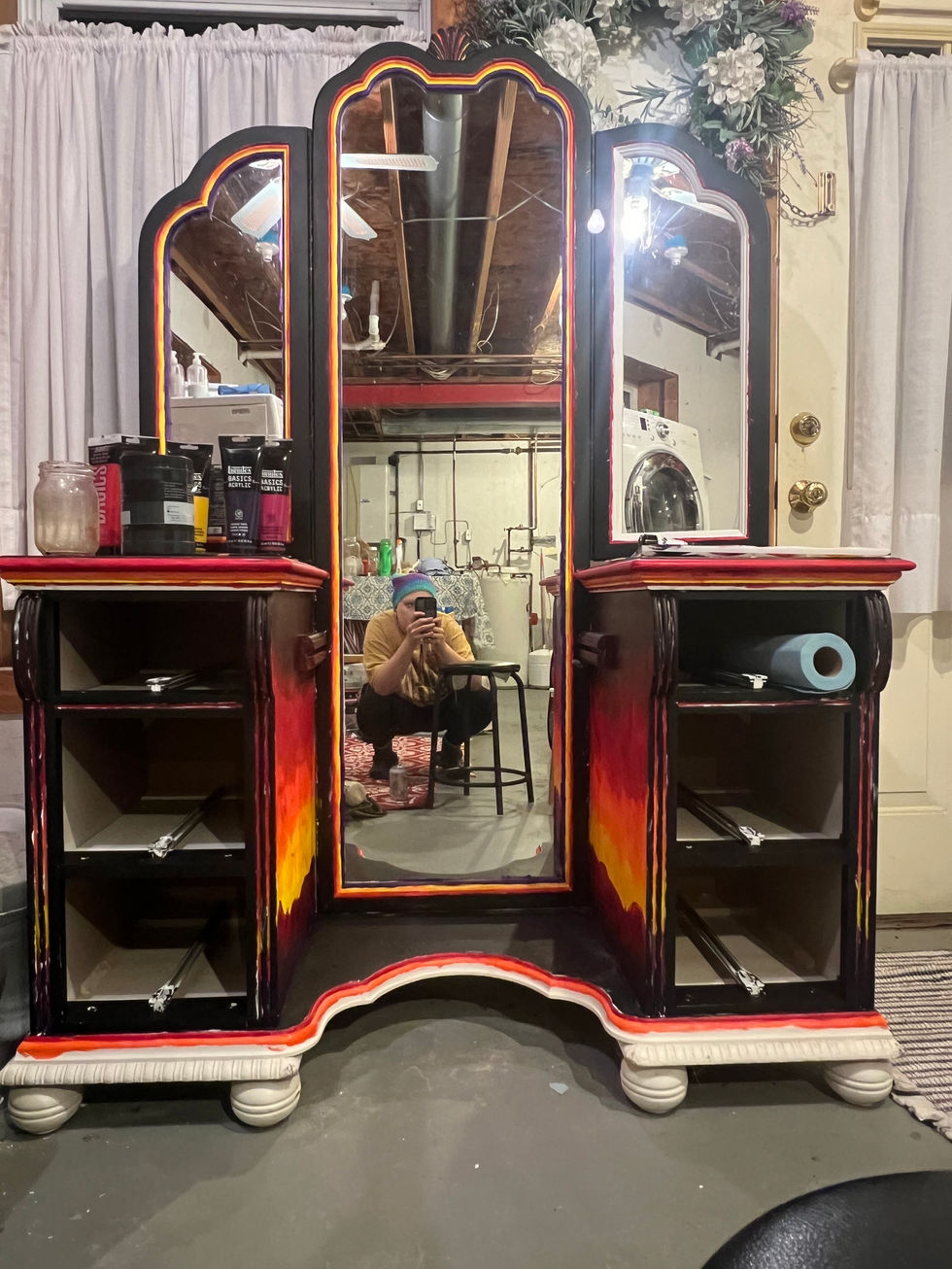 Vanity. Acrylic. 2024. Color block in.