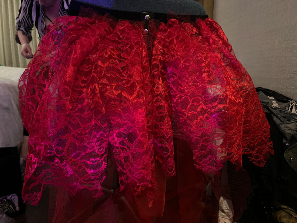 Vampinya.HorrorHound Weekend. 2023. Corset Bustle- Step 3, Texture with Lace