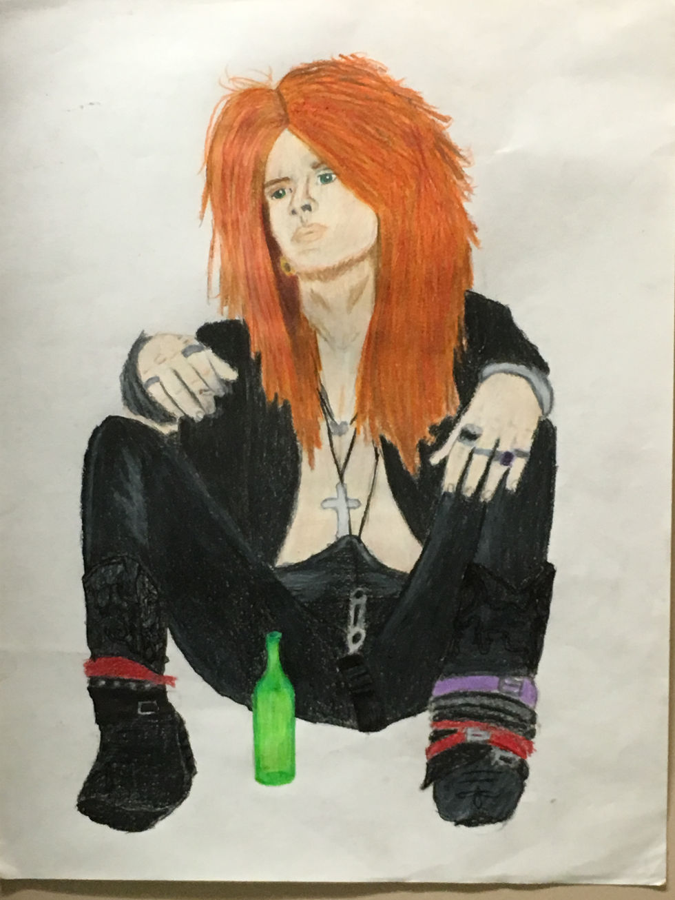 Colored Pencil. Axl Rose of Guns 'N Roses. 2015/16