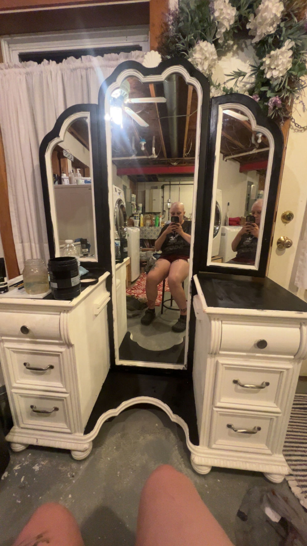 Vanity. Acrylic. 2024. Black paint block in.