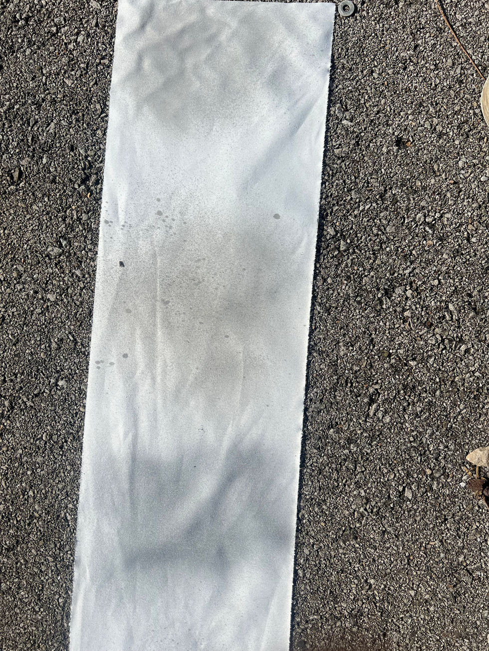 A Christmas Carol. Derby Dinner Playhouse. 2023. Spray paint test for replica ghost jacket.