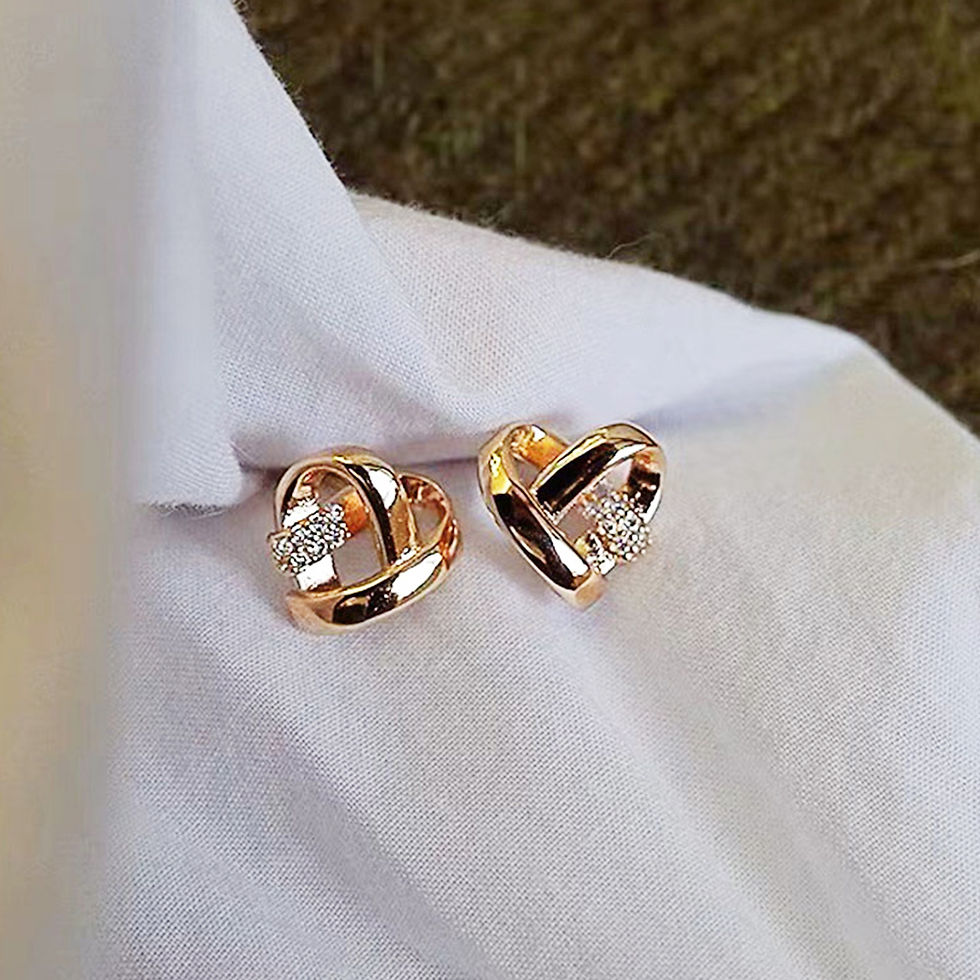 Miniatura: Huitan Eternity Love Earrings Ear Stud Piercing Silver Color/Gold Color Fashion 