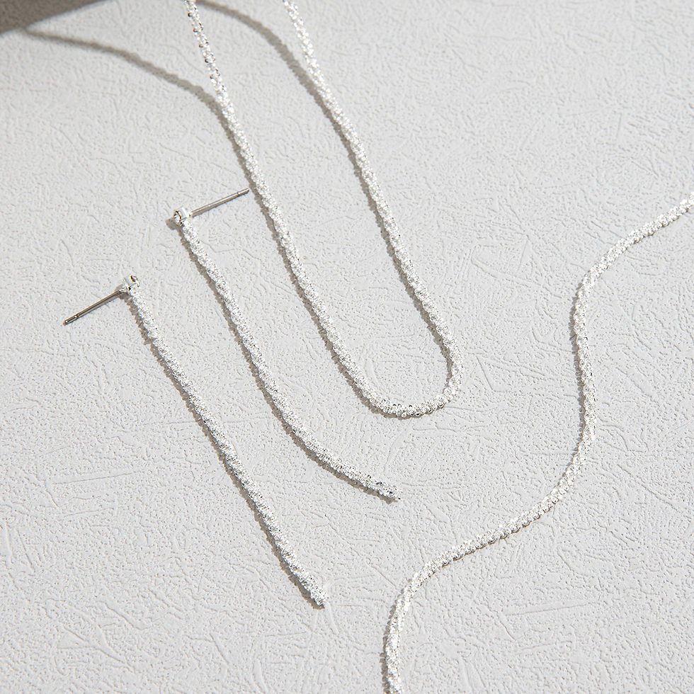 Miniatura: Set of Shiny Silver Plated Collarbone Chain Necklace Bracelet Jewelry, Women's M