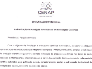 📢 IMPORTANTE! FAMERP e Complexo FUNFARME Padronizam Afiliações Institucionais em Publicações Científicas