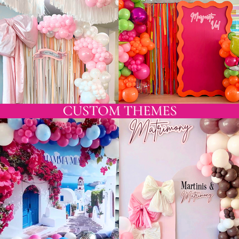 Scottsdale Bachelorette collage featuring customized bachelorette themes in various colors