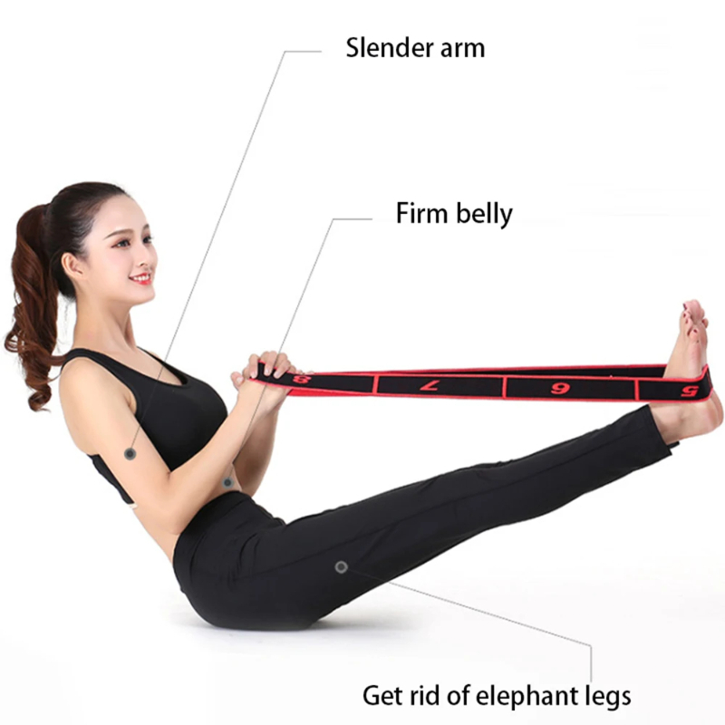 Thumbnail: 8/10 Sections Dance Resistance Band Yoga Stretching Pilates Fitness Digital Elas
