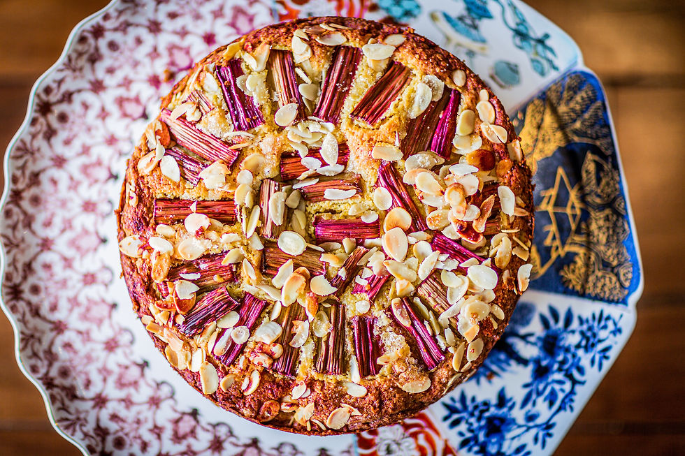 Rhubarb and Almond cake