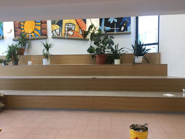 Treppenverkleidung in Schul- Aula