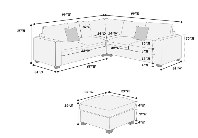 Miniatura: David 4PC Sectional