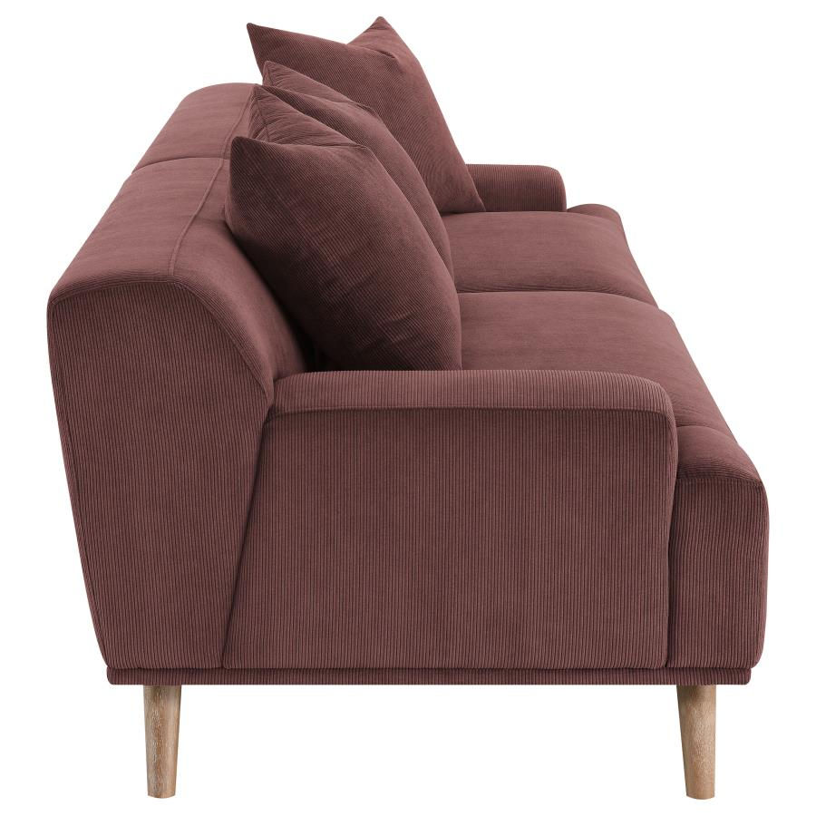 Thumbnail: Elizabeth Corduroy Upholstered Extra Long Sofa Wine Red