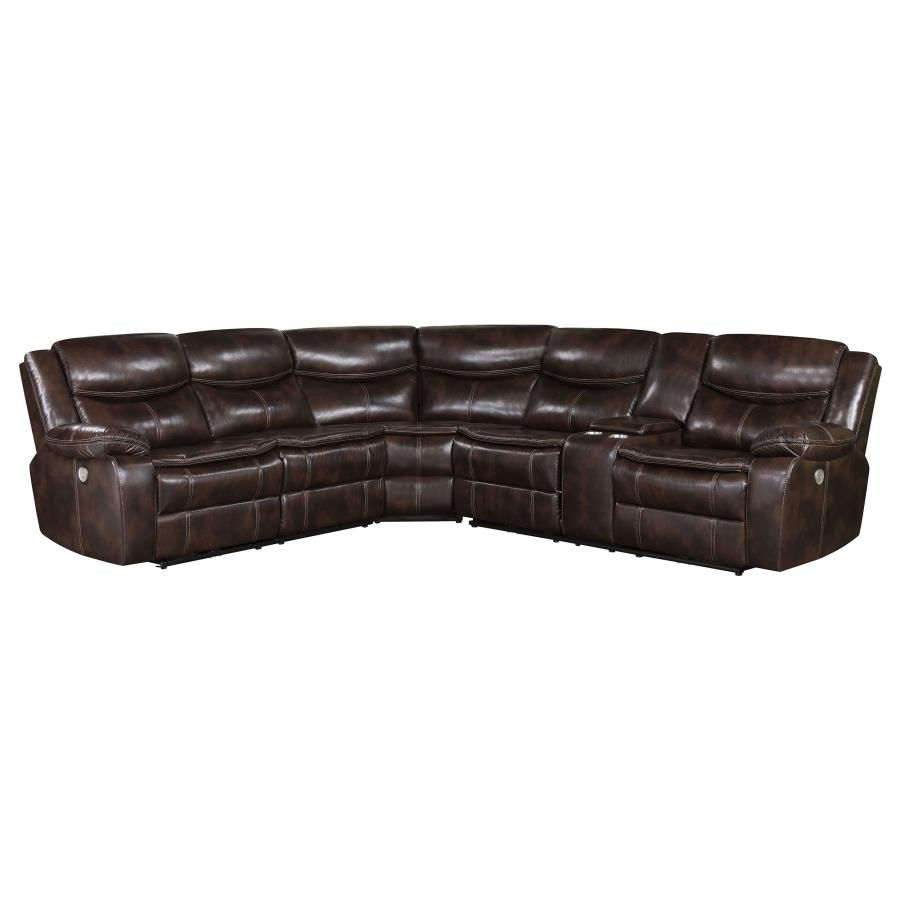 Miniatura: Sycamore Power Reclining Sectional Sofa Brown