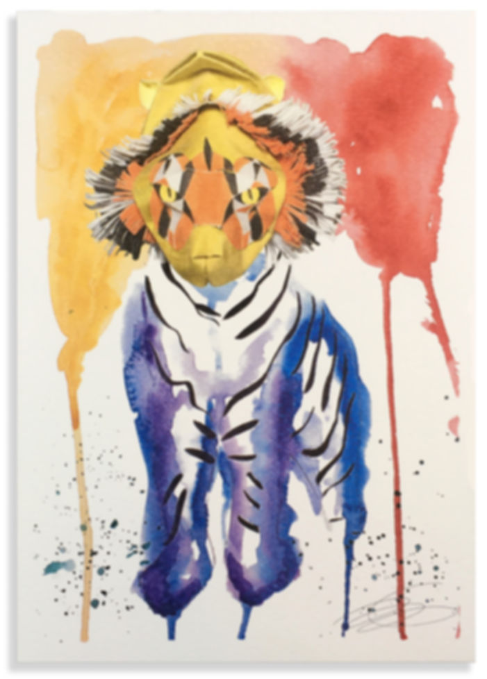 Siberian Tiger Blue and Drawing card