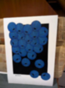 Blue Currents – Modern Abstract Blue Art Print by Katrin