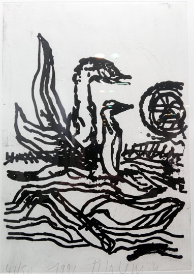 LES CYGNES 34 x 48 cm
