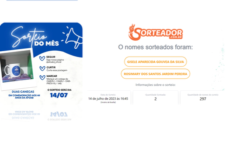 As ganhadoras do sorteio da caneca