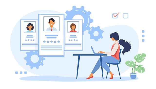 Femme qui créer son CV