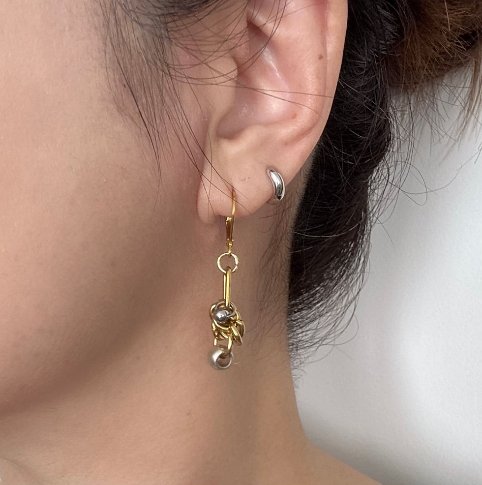 Thumbnail: MTL ERG 12 - Mixed Metal Dangle Earrings