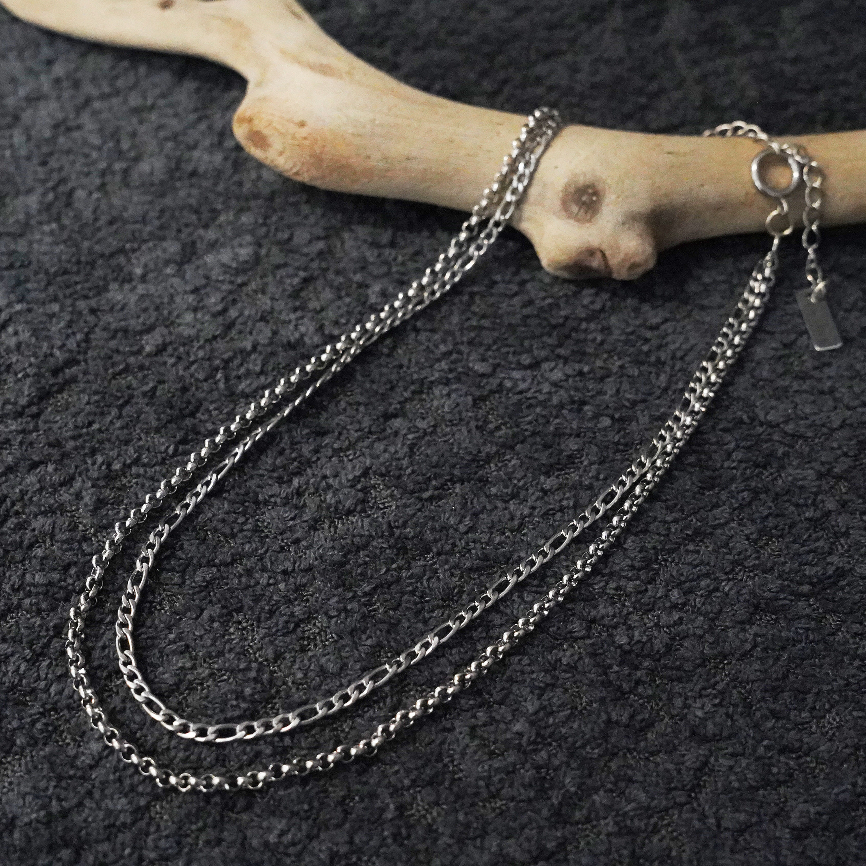 MTL NKL 30 - Double Layer Stainless Steel Necklace
