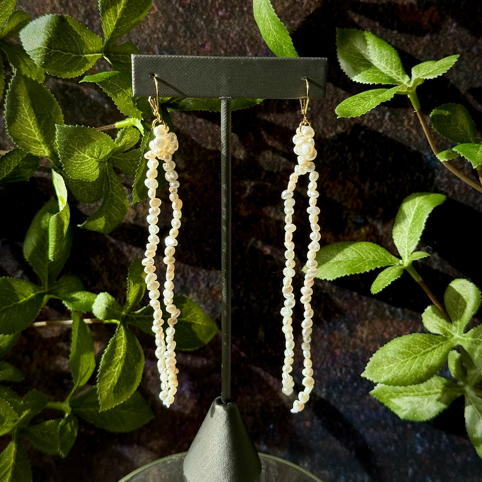 Thumbnail: PRL ERG 3 - Long Fringe Pearl Earrings