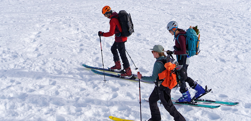 elopement ceremony ski touring wedding