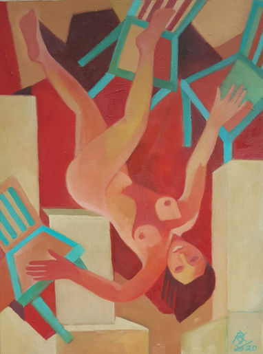 Oil on Canvas painting from the Free-Fall series titled Freefall