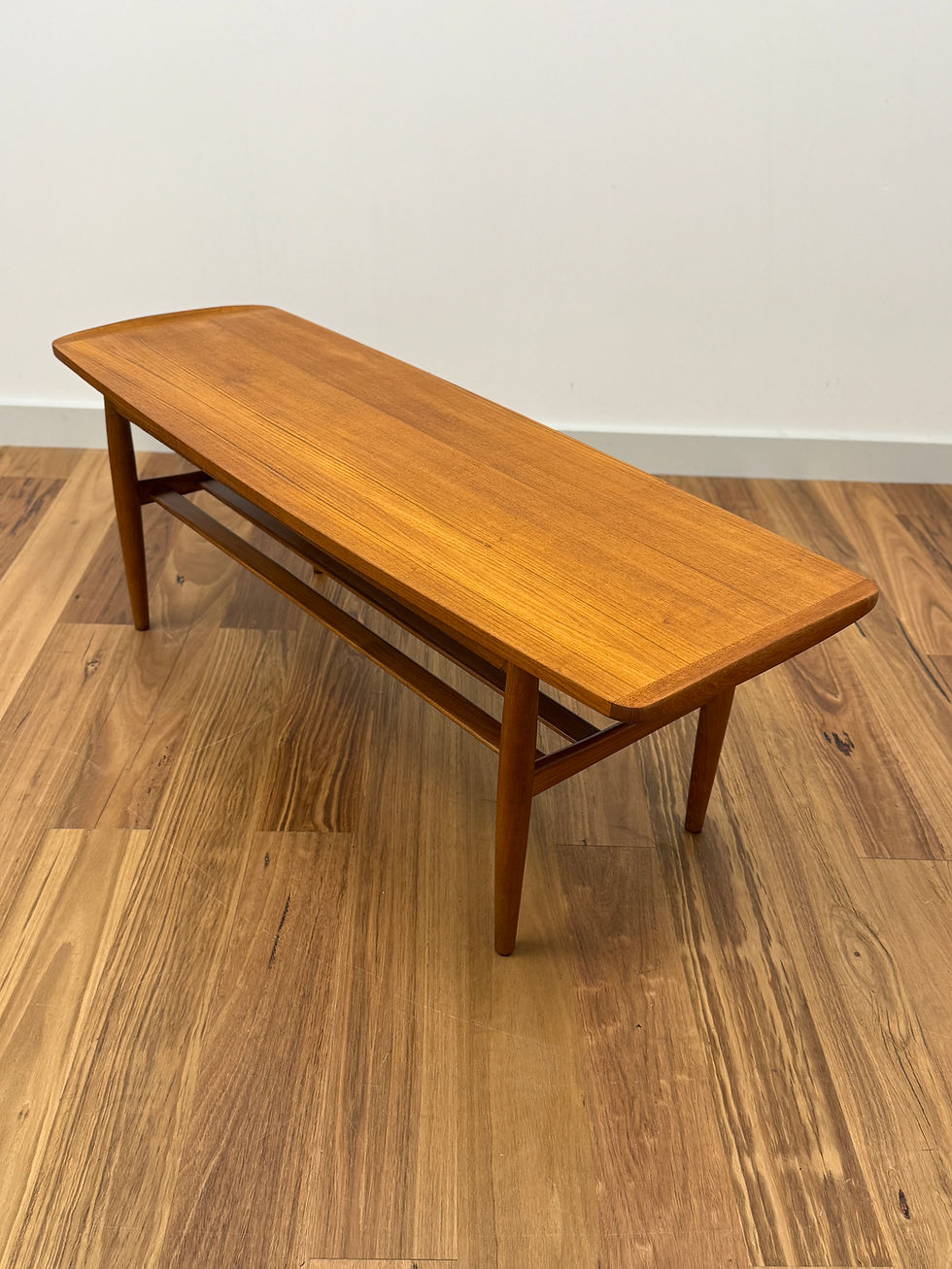 Thumbnail: Parker Raised Lip Coffee Table with Magazine Rack – Restored Mid Century