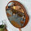 Thumbnail: Mid-Century Danish Round Mirror – Sculpted Teak Frame