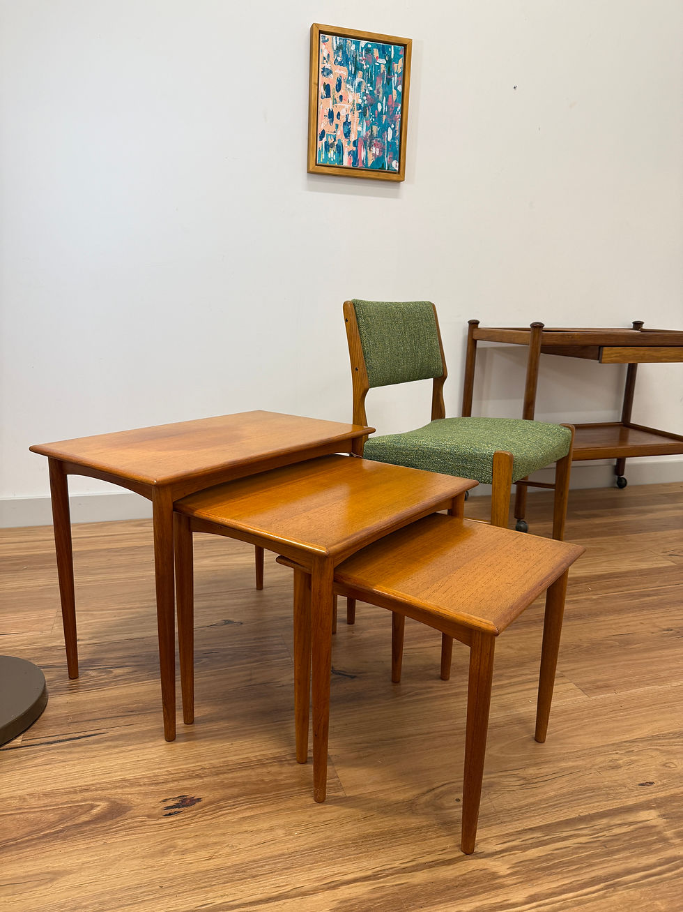 Thumbnail: Three tables nesting together - teak timber
