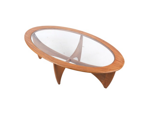 G Plan Astro Oval Coffee Table — Teak & Glass (Victor Wilkins