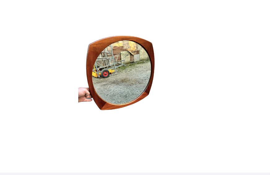 Mid-Century Sculptural Teak Wall Mirror (Made in England)